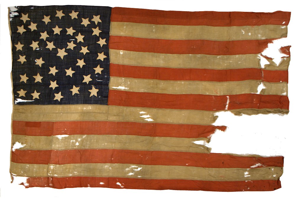 battle worn american flag